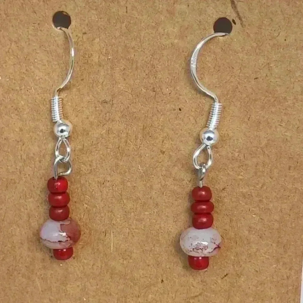 Handmade beaded 925 earrings from Key Largo
